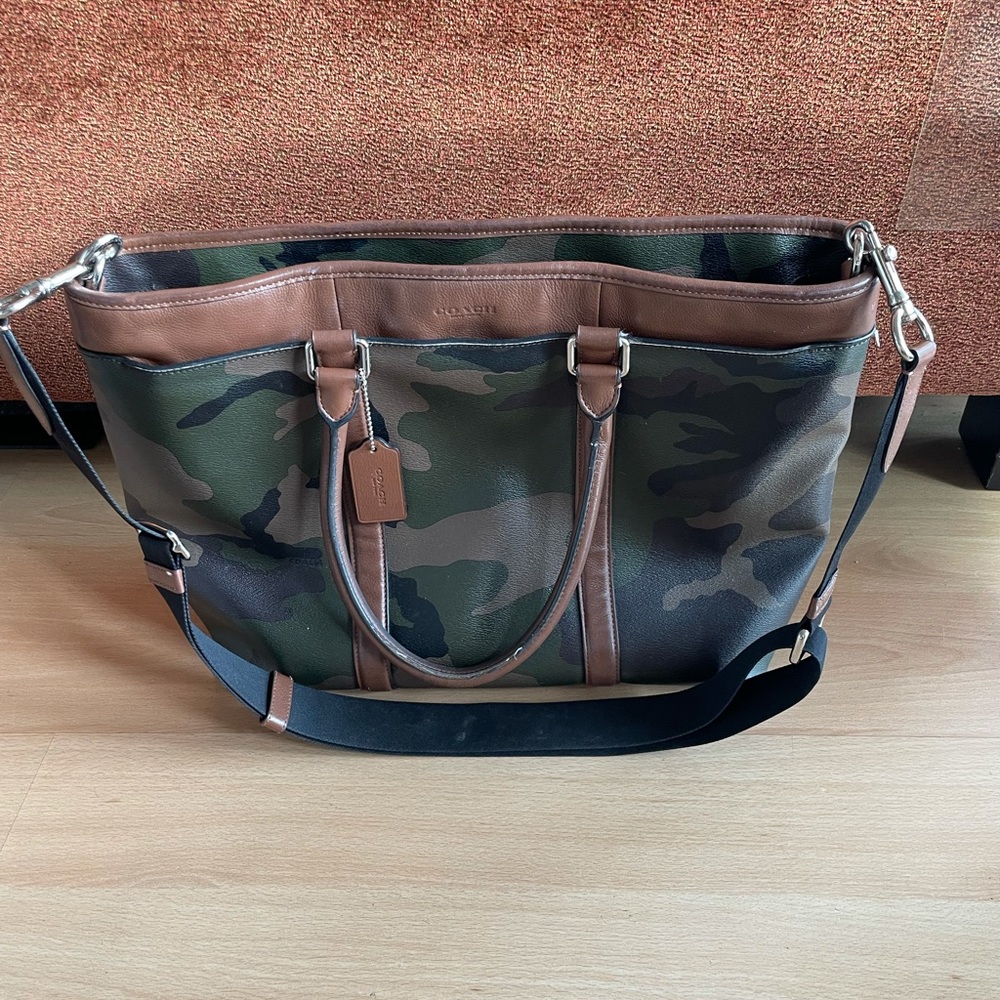Coach Perry Camouflage Coated Canvas Unisex Tote Laptop Bag